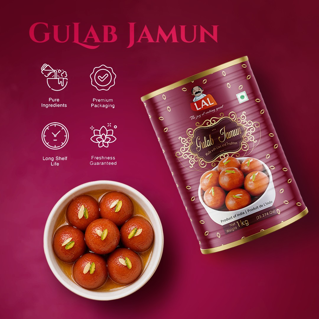 Lal Sweets Gulab Jamun Soft Spongy Bengali Sweets - 1 Kg view 2