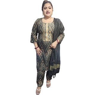 Women Viscose Rayon Kurta Pant Dupatta Set view 2