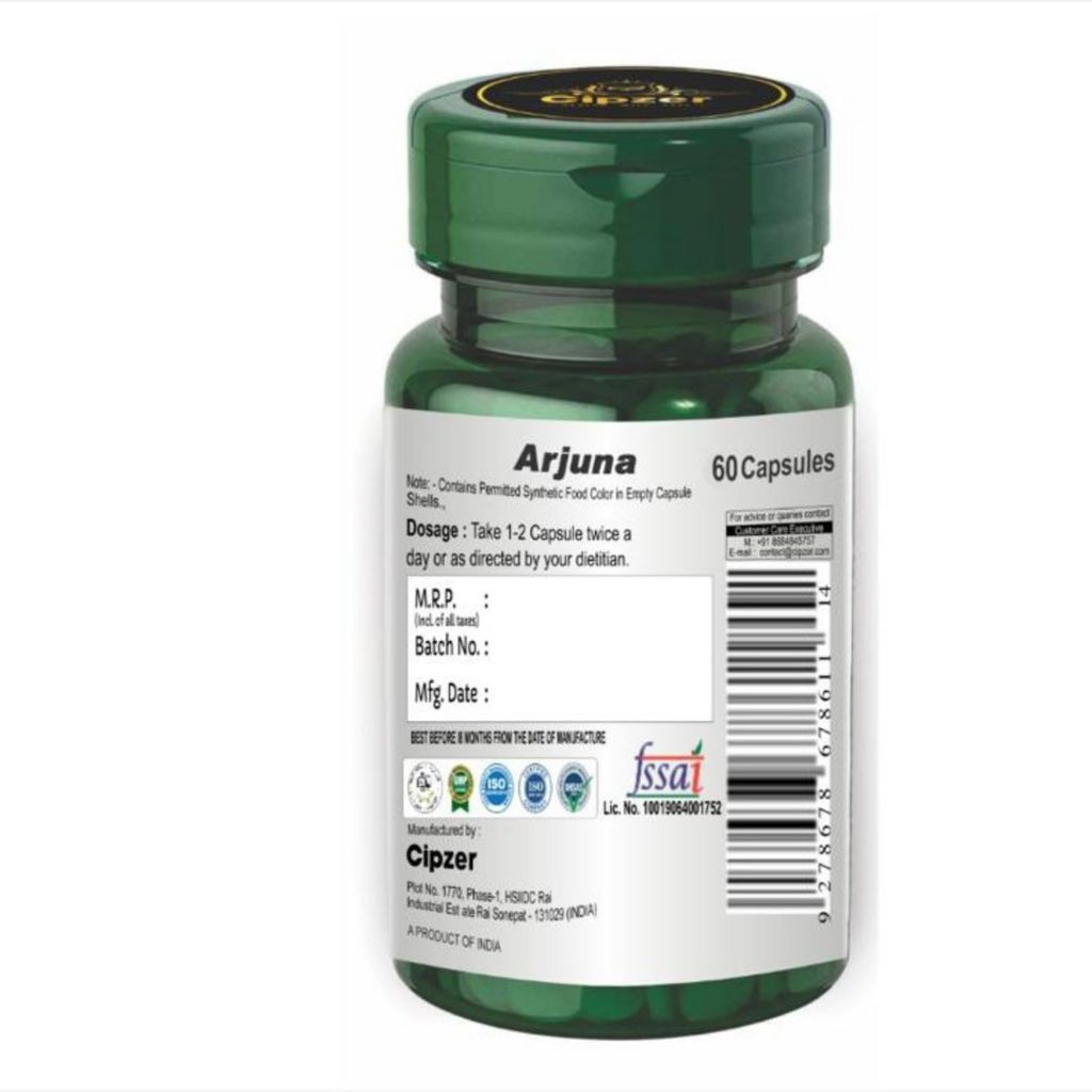 Cipzer Arjuna (30 Capsules): Potent Ayurvedic Cardiotonic for a Strong, Healthy Heart & Optimal Circulation view 2