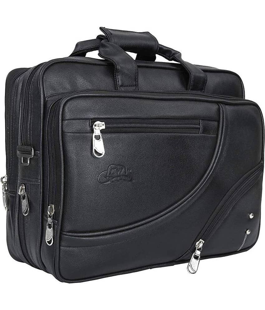 Leather World up to 17 inch latop Black P.U. Office Bag view 2