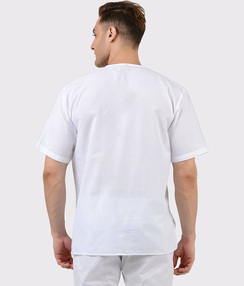 Maharaja White Cotton Men's Regular Kurta ( Pack of 2 ) view 2