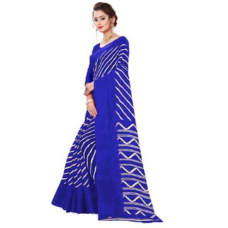 Blue Colour Cotton Bandhani Printed Saree view 2