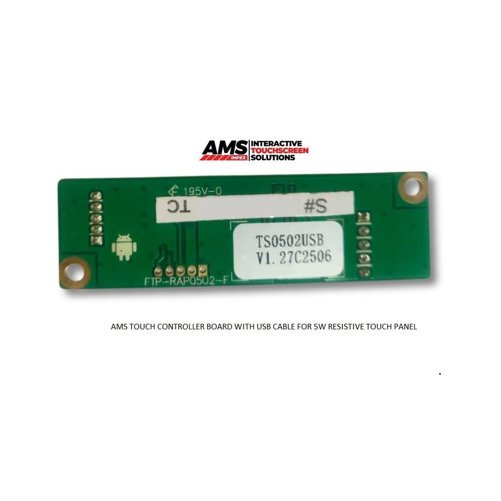 AMS TOUCH 5 Wire Resistive Touch Panel Controller Board with USB Cable for 5.7" to 23.8" Screen view 2