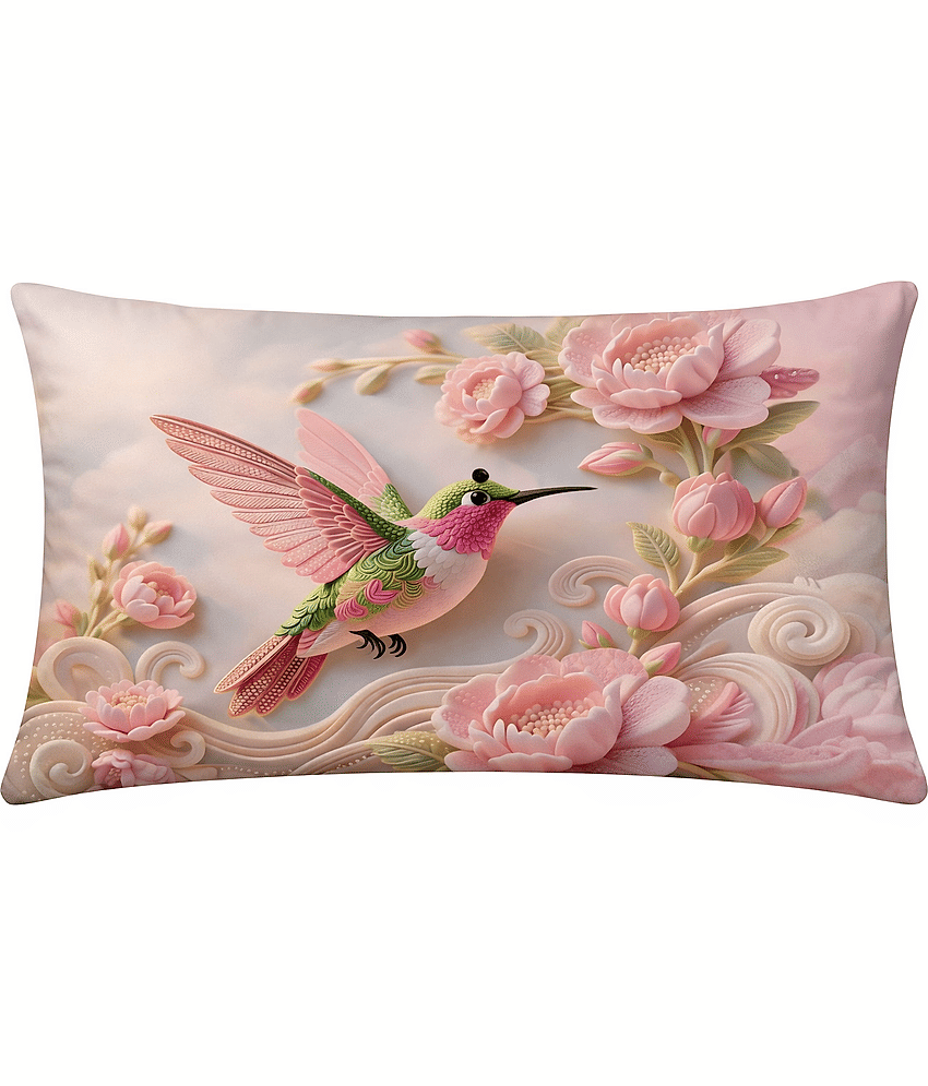 SWIZIER 7D Digital Print Fluorescent Pink Cotton 1 Double Bedsheet with 2 Pillow Covers ( 254 cm x 228 cm ) view 2