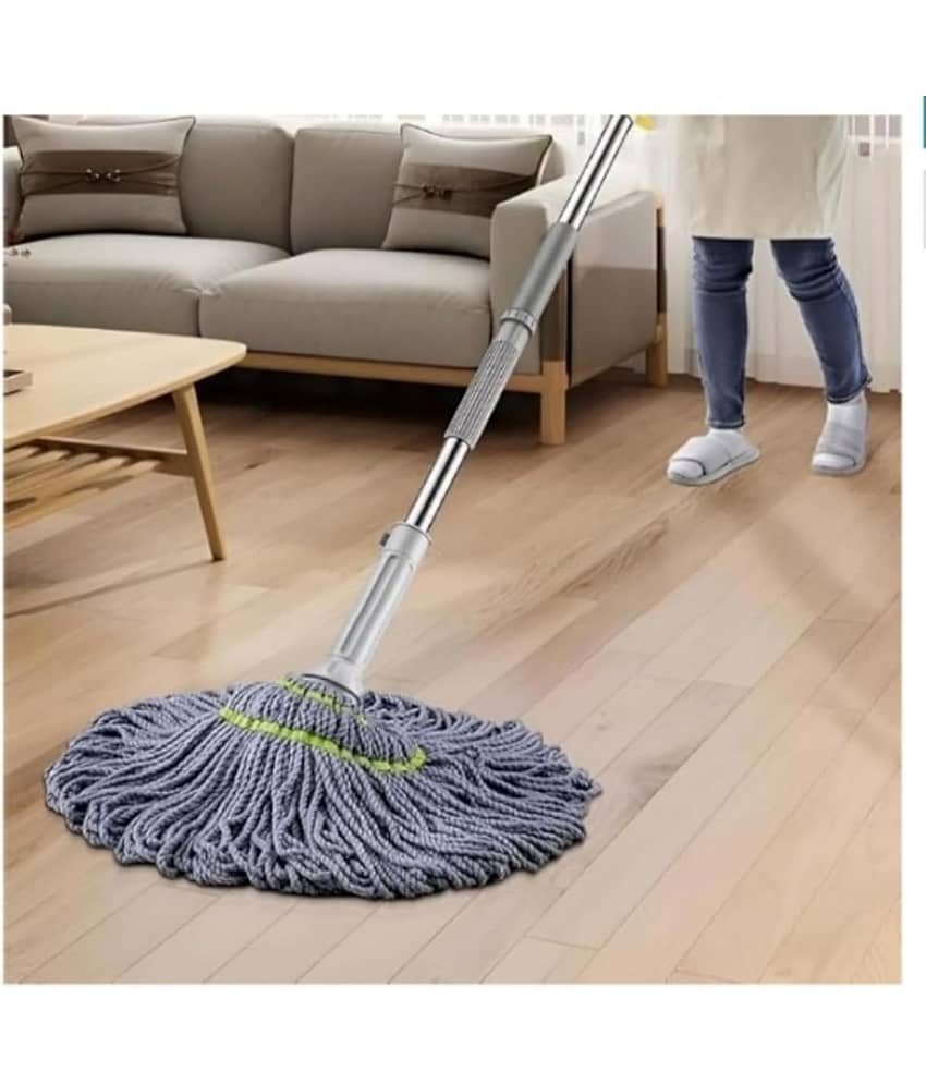 Theos Microfiber Twist Mop for Floor Cleaning, Squeeze Twist Mop Stick, Durable Dust Easy to Use Floor Cleaner, Effective for Hardwood, Tile, and Laminate