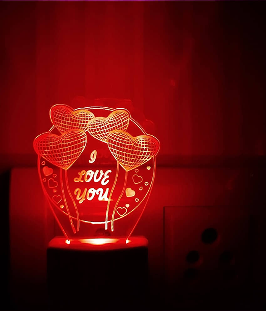 DIONA Night Lamp Heart Balloon Shape Love You Forever Romantic Couple view 2