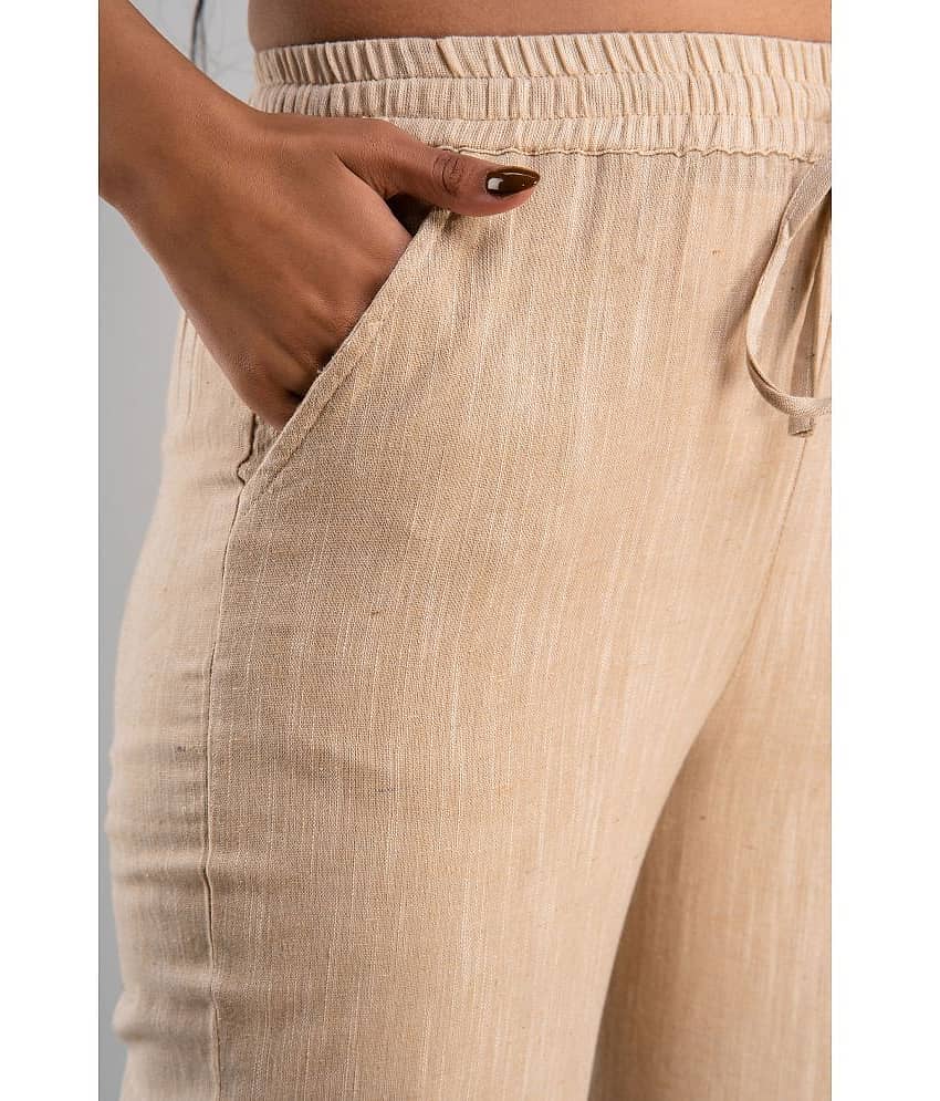 MAUKA - Cream Rayon Women's Palazzo ( Pack of 1 ) view 2