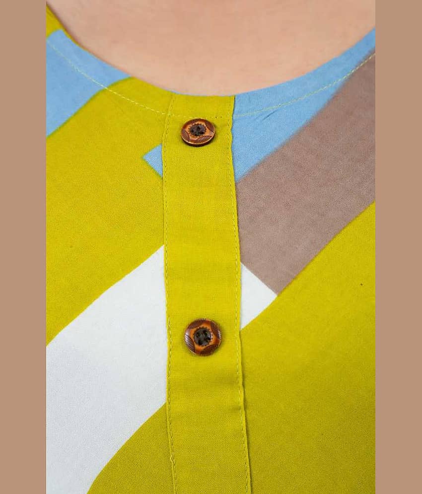 AVEITH Rayon Checks Anarkali Women's Kurti - Yellow ( Pack of 1 ) view 2
