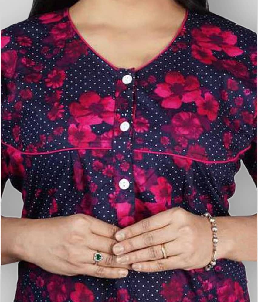 Favnic - Multicolor Cotton Women's Nightwear Nighty & Night Gowns view 2