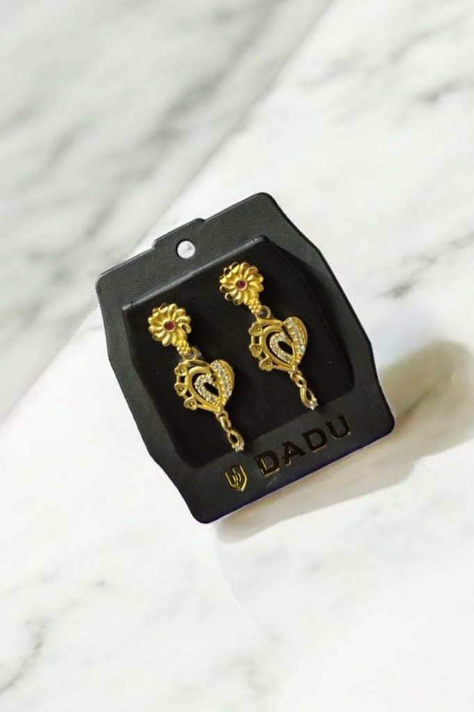 Gold-Plated American Diamond Earrings for Women | Daily Wear | Lightweight & Premium Finish view 2