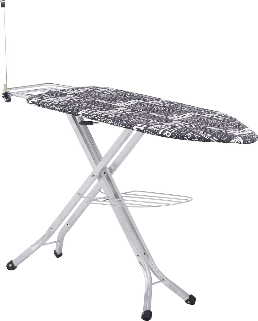 Press Table with Cloth Storage, Foldable & Board Black (114 x 45 cm) (Black)