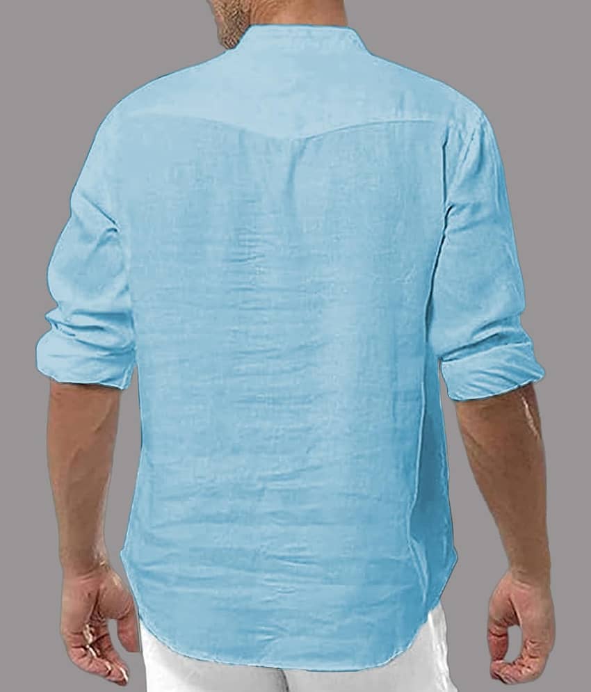 UNI VIBE Brown Cotton Blend Men's Shirt Style Kurta ( Pack of 1 ) view 2
