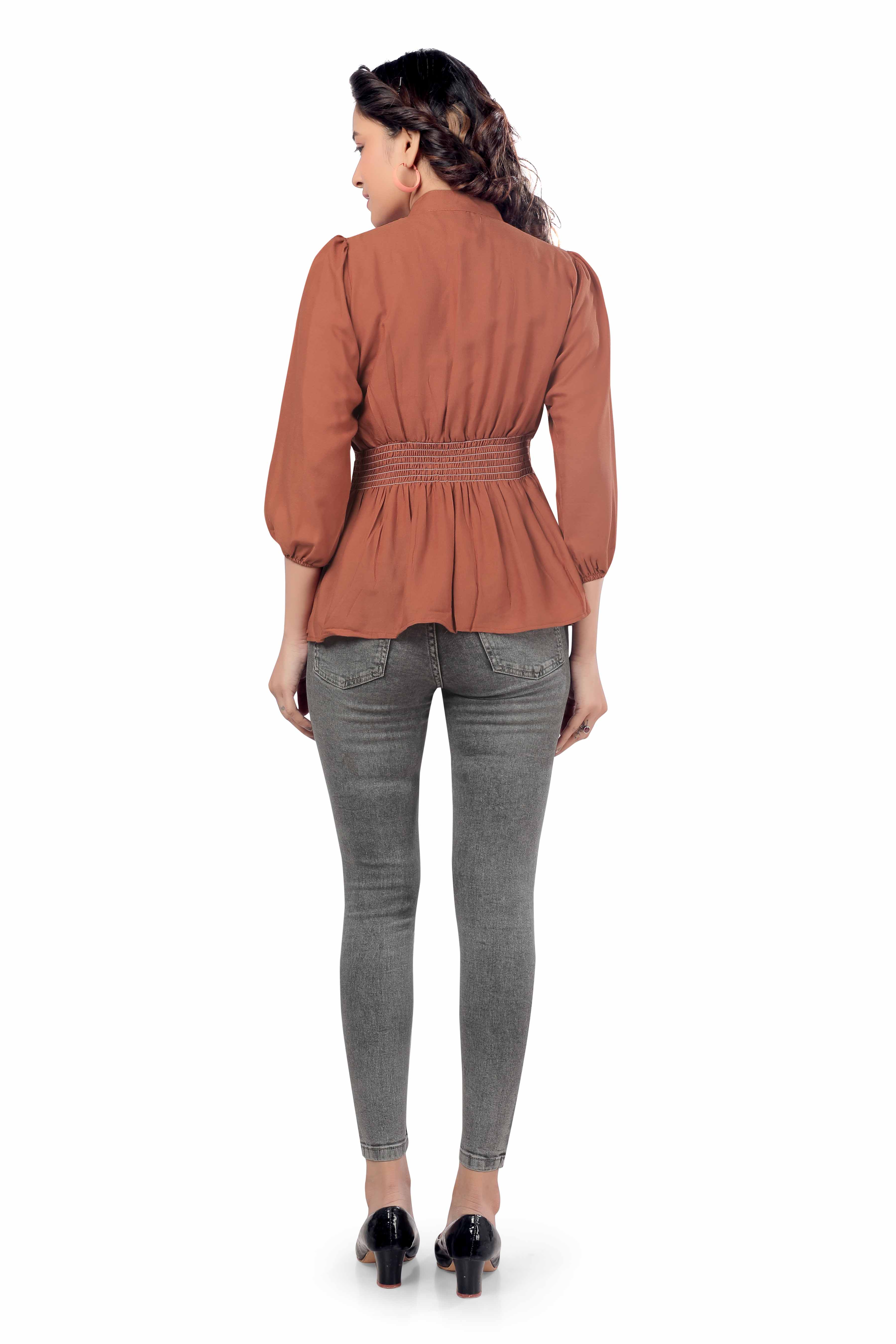 Casual Stretchable tops for women full sleeved top. Cotton tops for women daily use. view 2