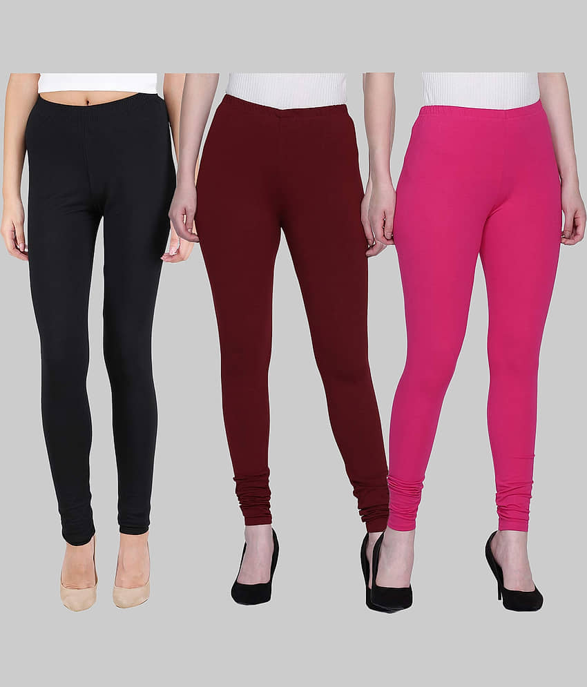 FnMe - Multicolor Lycra Women's Leggings ( Pack of 3 )