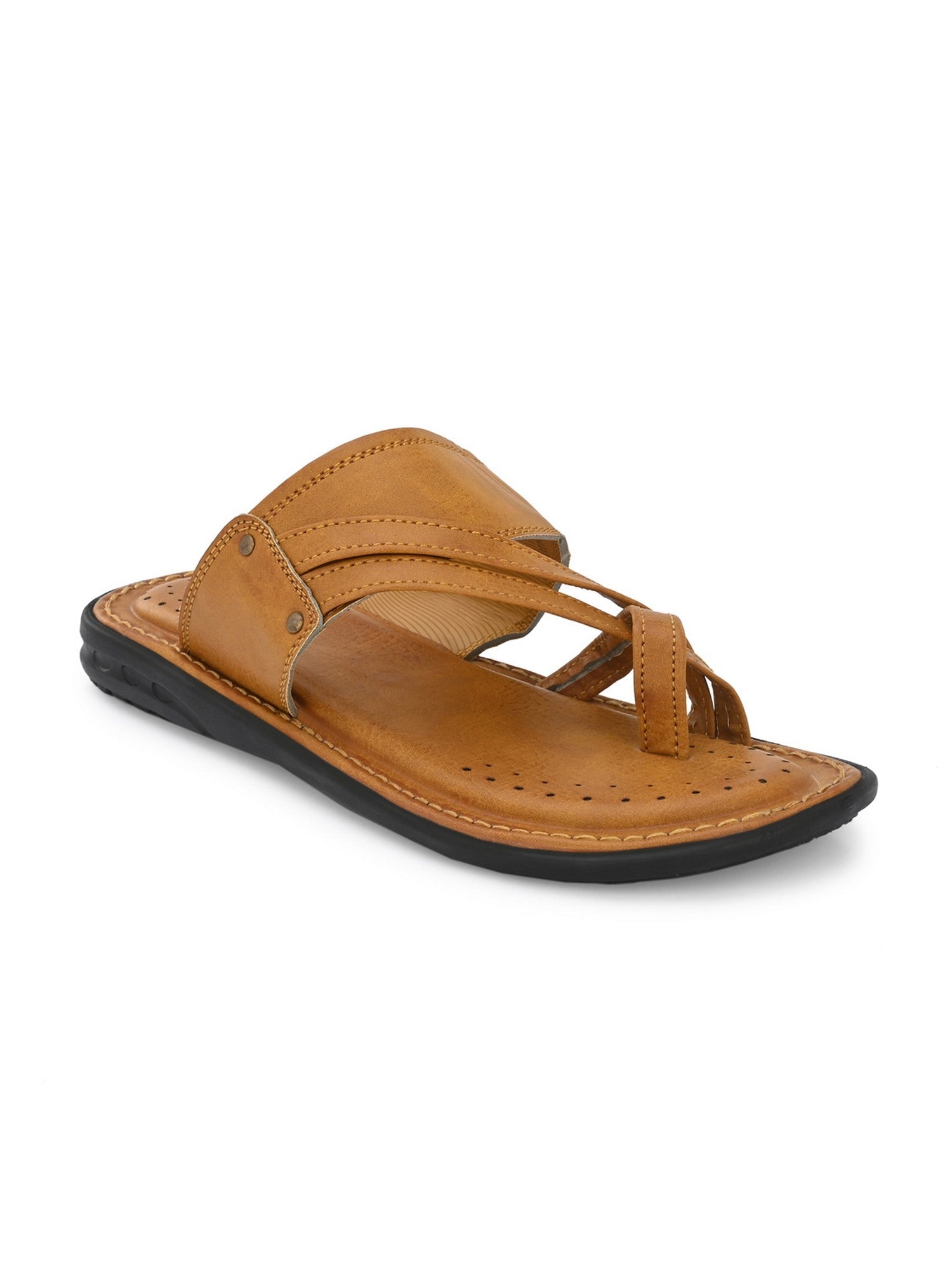 Hirolas® Men's Tan Comfortable Office Slippers (HROMSL10TAN) view 2