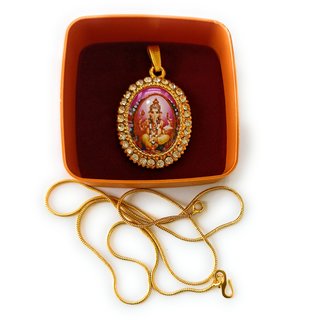 24 ct Gold Plated Ganesh Ji Locket With Golden Chain view 2