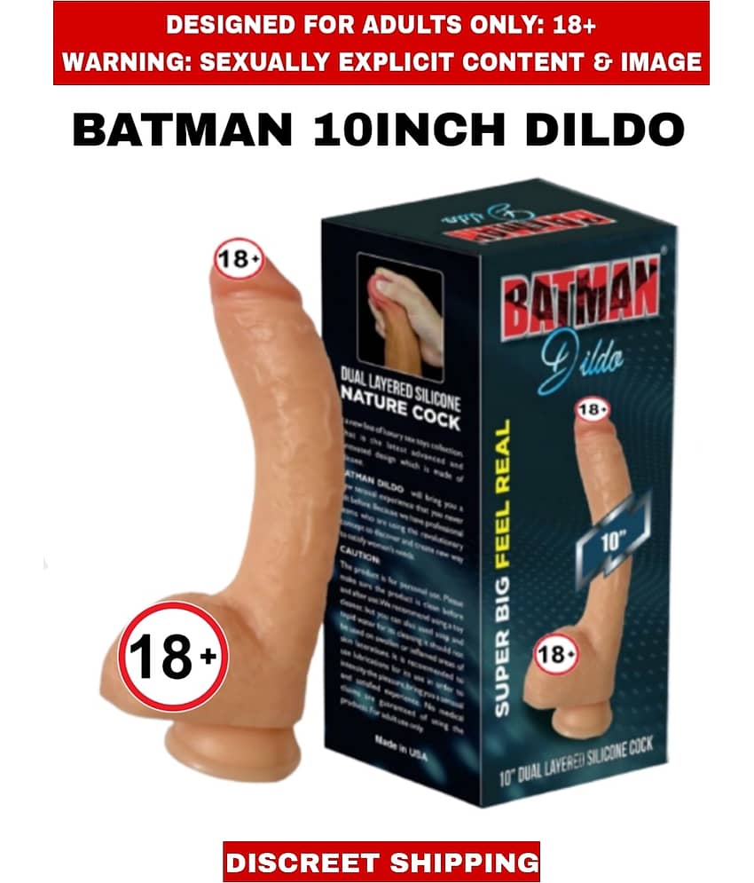 ADULT SEX TOYS BATMAN 10inch SOLID FLEXIBLE Realistic Silicon Dildo For Women