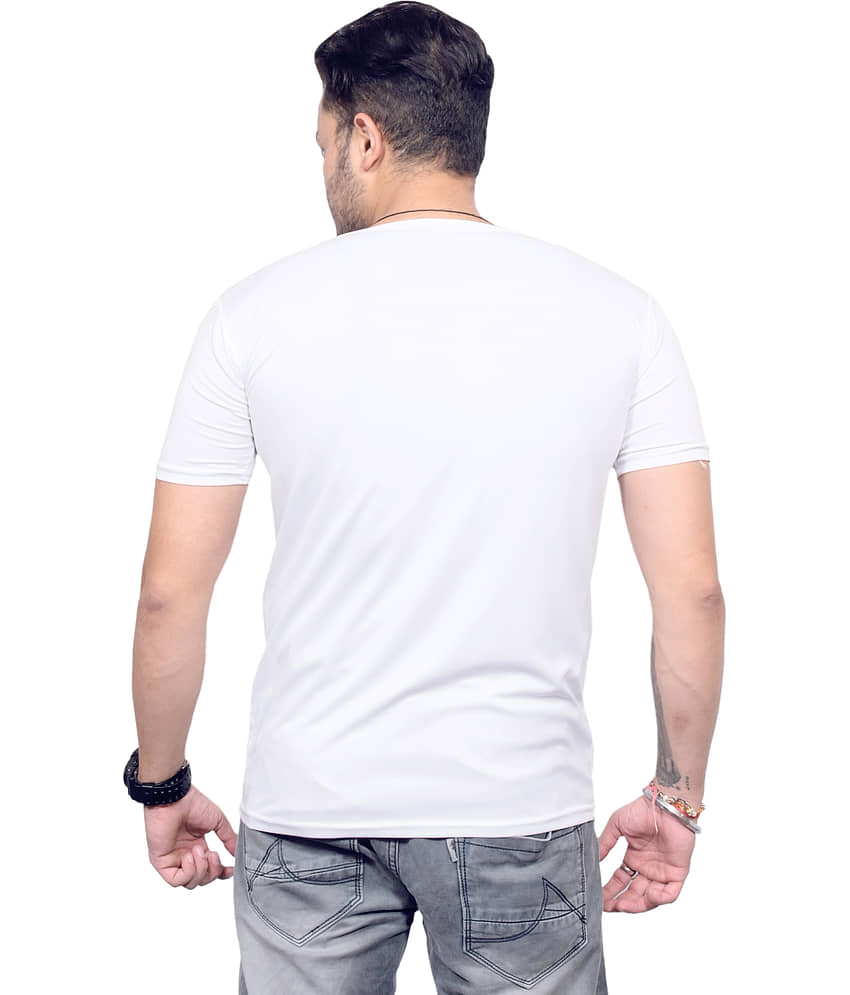 Nityanand Enterprises White Cotton Blend T-Shirt view 2