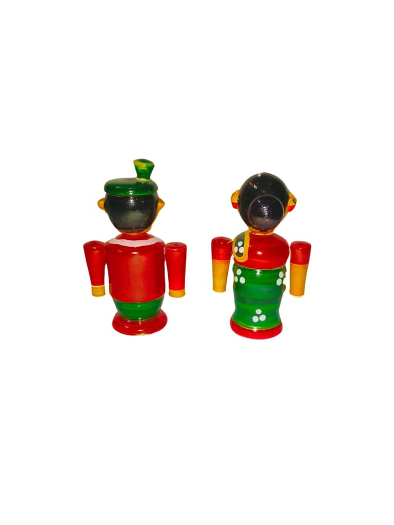 Etikoppaka Wooden Handicrafts Groom and Bride Pair view 2