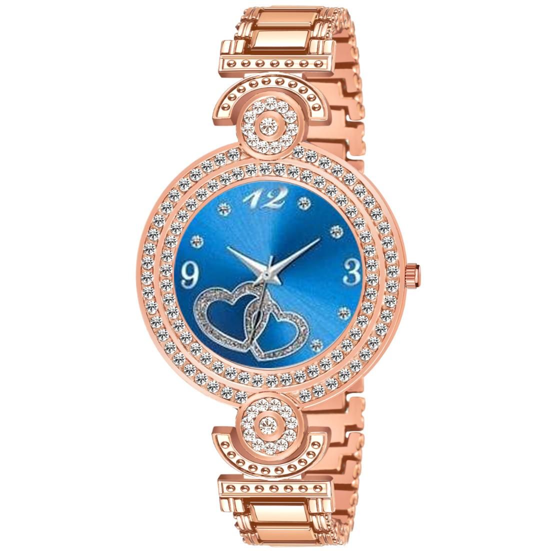 Bolun Blue Heart Dial Rose Gold BD Girls and Women Watch view 2