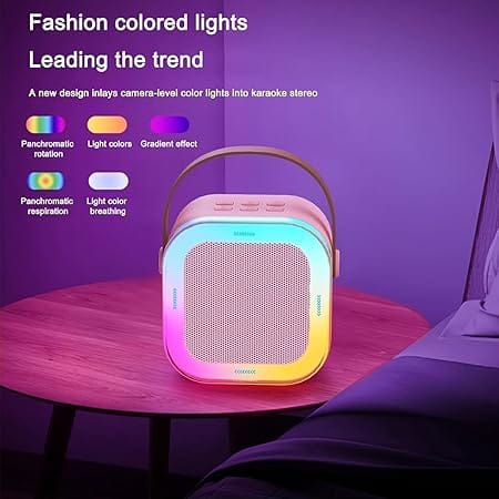 K12 Speaker Machine Bluetooth-Compatible Wireless Karaoke Mic Speaker Multi-Compatibility Modes, RGB Lights view 2