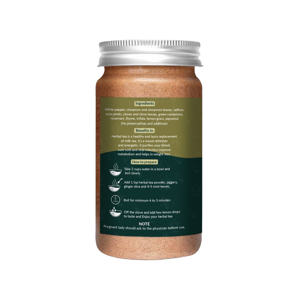 Natural Herbal Tea Powder | Ayurvedic Blend | Caffeine - Free | Refreshing Wellness Drink | Easy - To - Make | 125gm view 2