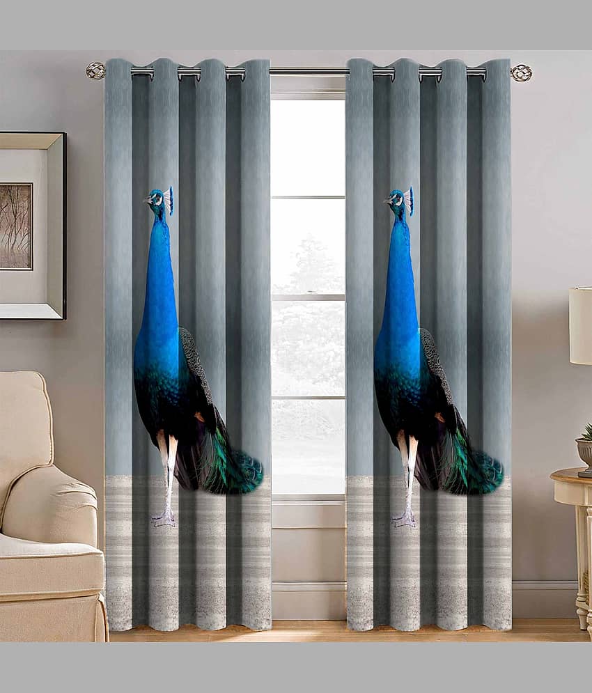 BELLA TRUE Printed Semi-Transparent Curtain 9 ft Pack of 1 Multi Color view 2