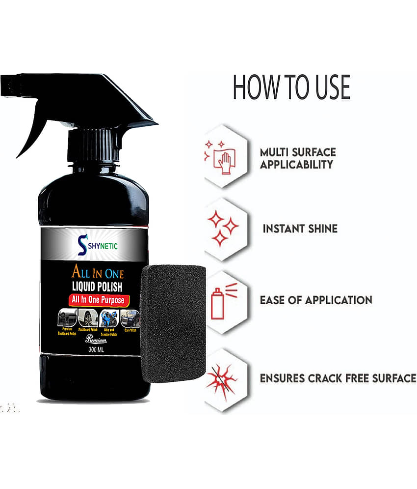 Shynetic All In One Liquid Polish ,Car Polish , Dashboard Polish , Polish / Bike Polish , Interior Polish , High Gloss ,Long Lasting ,Spray Polish (300 ml) view 2