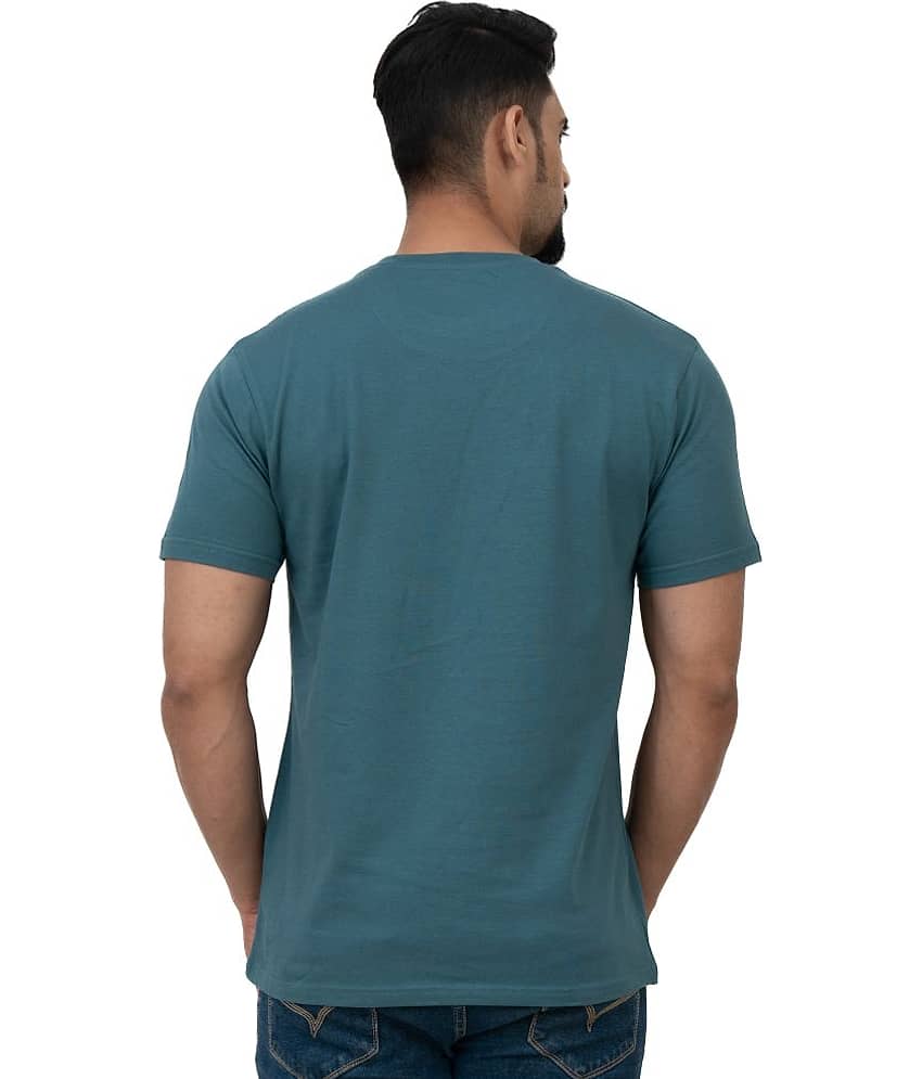 Cotstyle Pack of 1 Cotton Regular Fit Men's T-Shirt ( Teal ) view 2