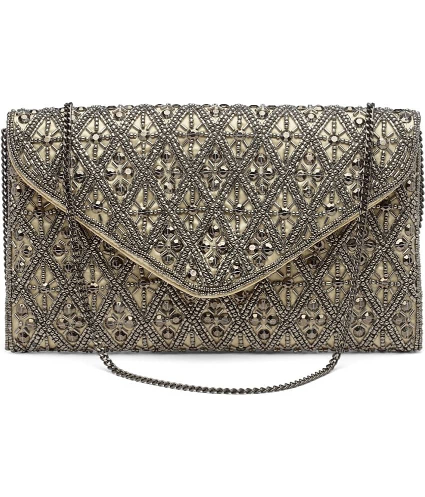 Anekaant Sling Bag Fabric Set of 1 ( Gold ) view 2