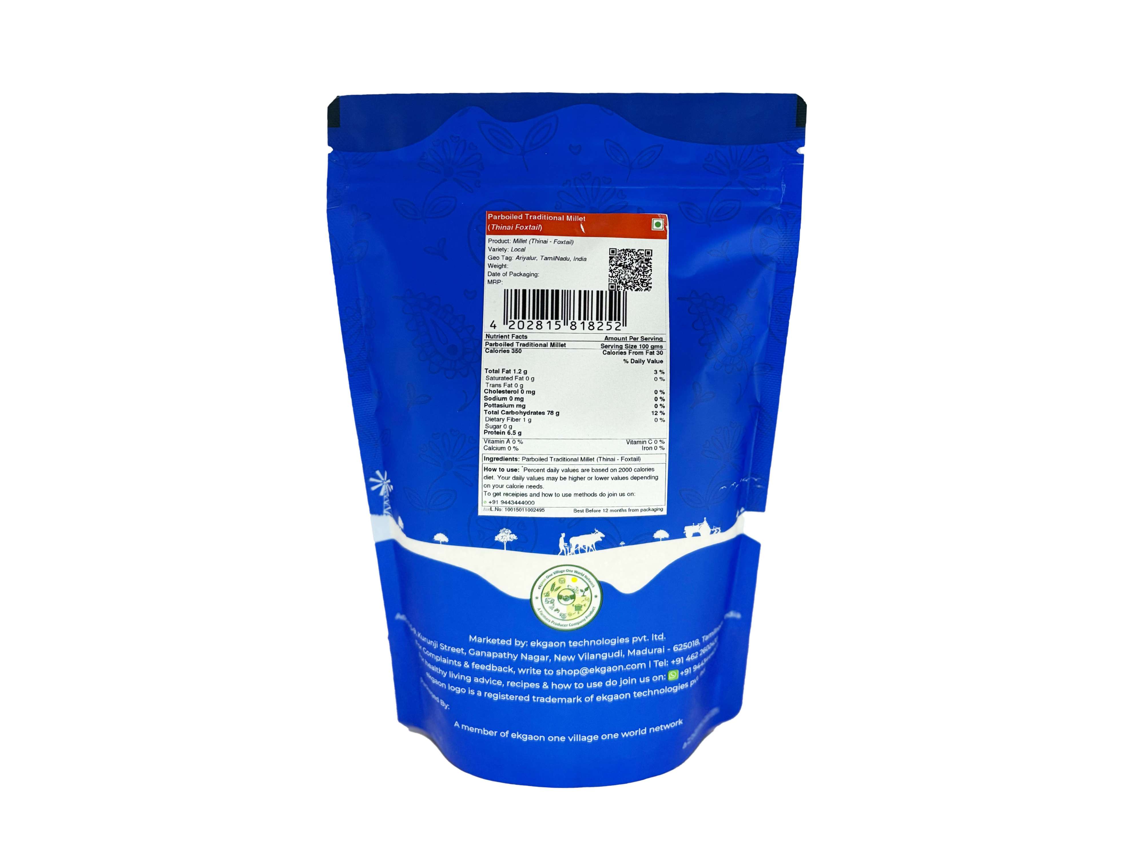 Ekgaon Parboiled Traditional Millet (Thinai - Foxtail) (1kg) view 2