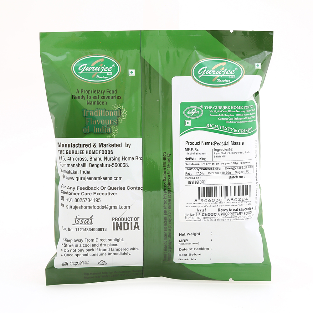 Gurujee Namkeen Peasdal Masala, 150 gm view 2
