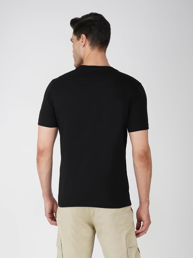 Men’s Pure Cotton Graphic T-Shirt-Black view 2