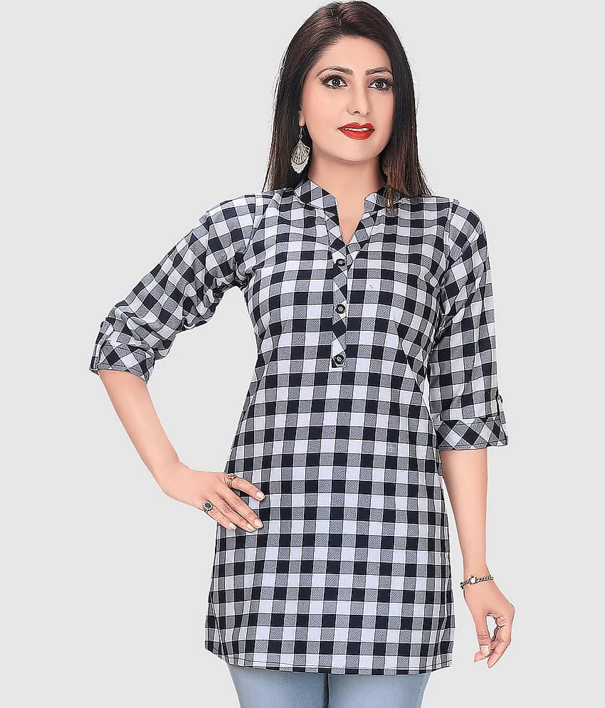 Meher Impex Women Checks Cotton Blend Shirt ( Green )
