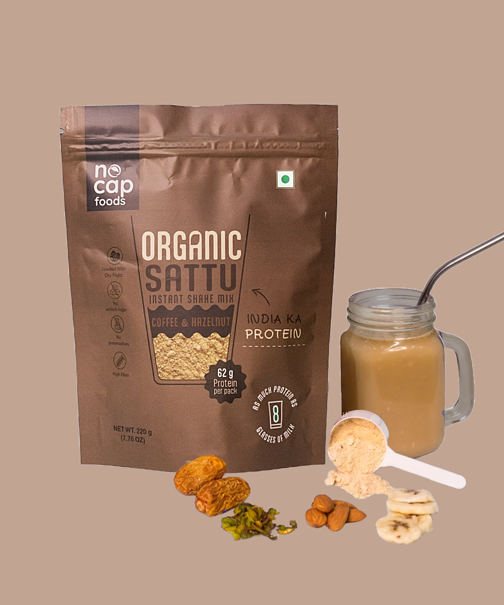 Combo | Sattu Coffee Hazelnut Shake 220 gm & Oats Peri Peri Chips 150g view 2