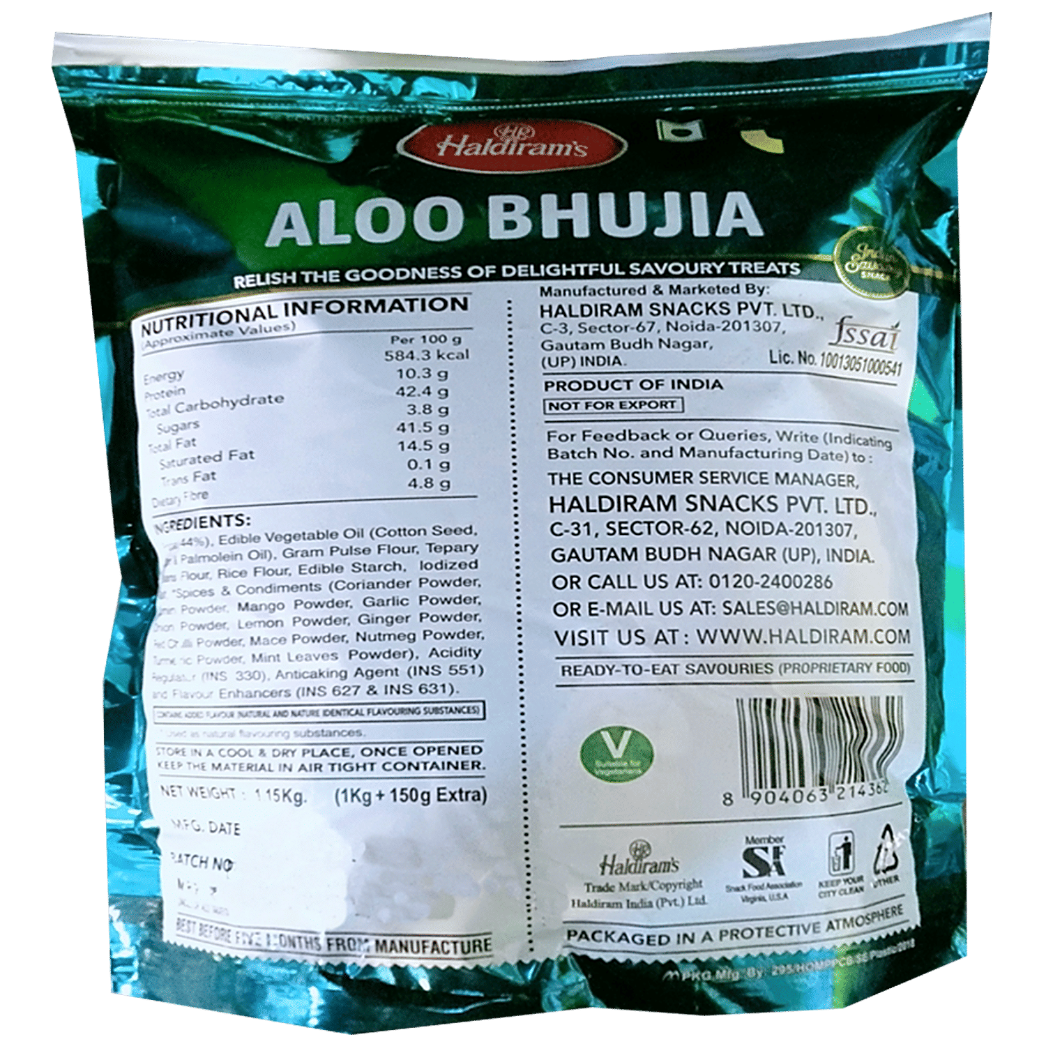 Haldiram's Aloo Bhujia Namkeen, 1 Kg Pouch view 2