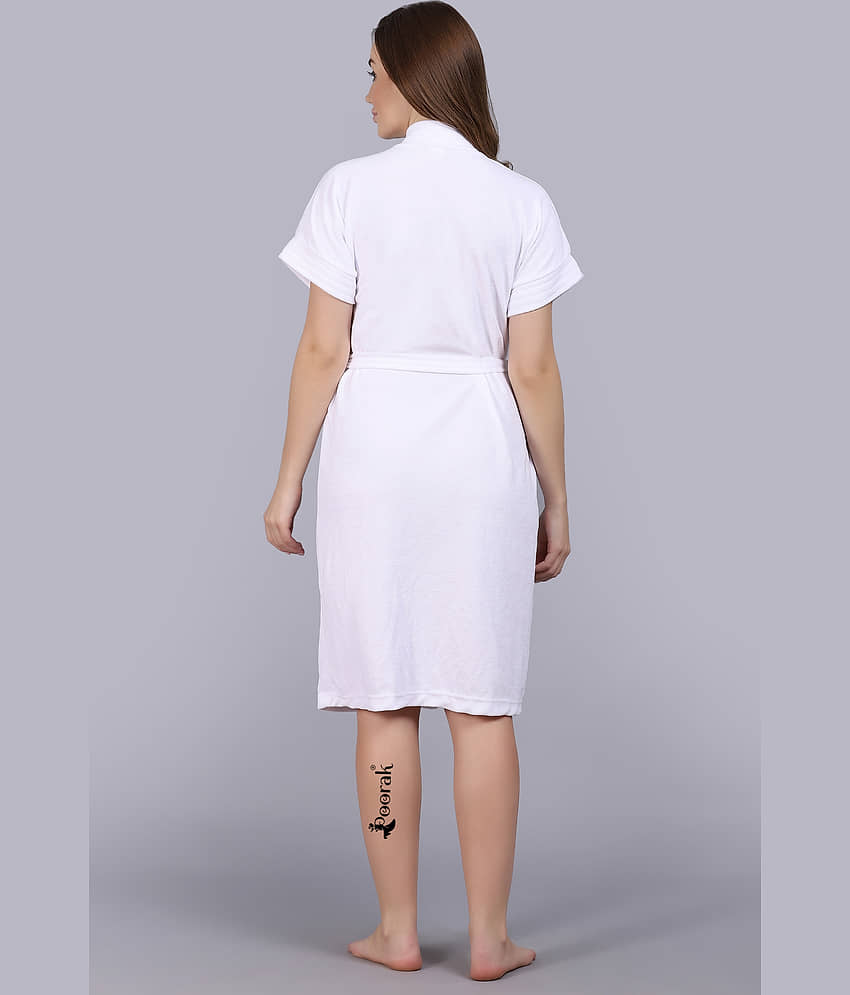 Poorak White Free Size Bathrobe ( Pack of 1 ) view 2