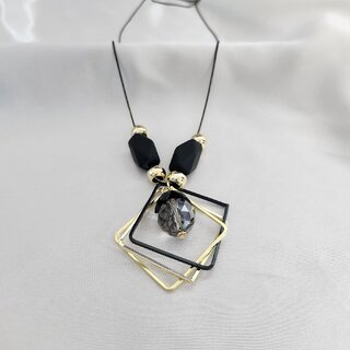 Stylish Long Chain Black Stone Necklace for WomenGirls view 2