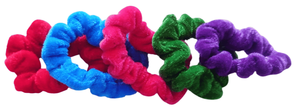 Colorful Velvet Scrunchies - Soft and Gentle on Hair - 5 Pack view 2