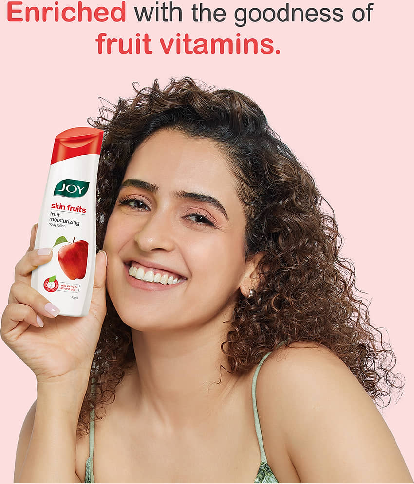 Joy Skin Fruits Lightweight Body Lotion with Almond Oil & Jojoba Oil Best Suited For Summers 300ml (Pack of 1) view 2