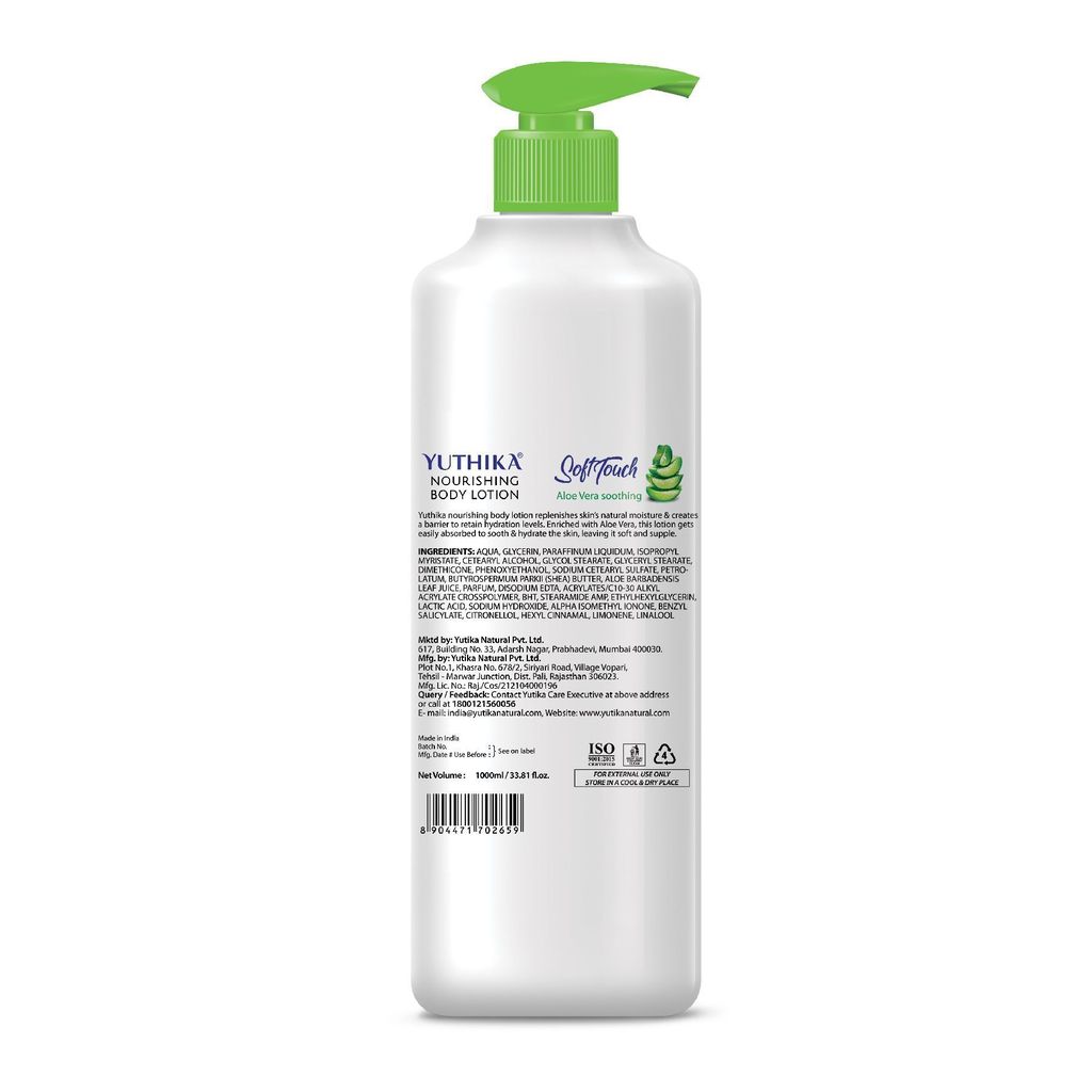 Yuthika Aloe Vera Body Lotion 1000ml, Long Lasting Nourishing Body Lotion, Instant Hydration, Fast Absorbing Bodylotion view 2