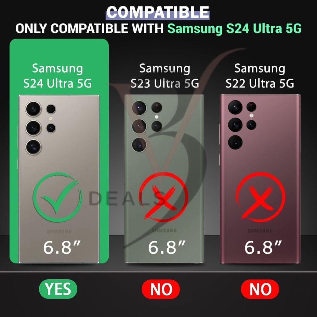 V3Deals Magnetic Wireless Charging Compatible for Samsung Galaxy S24 Ultra 5G Anti-Yellow Shockproof Camera Protection Cover Crystal Clear Case | Light Weight (Transparent, S24 Ultra (Magnetic)) view 2