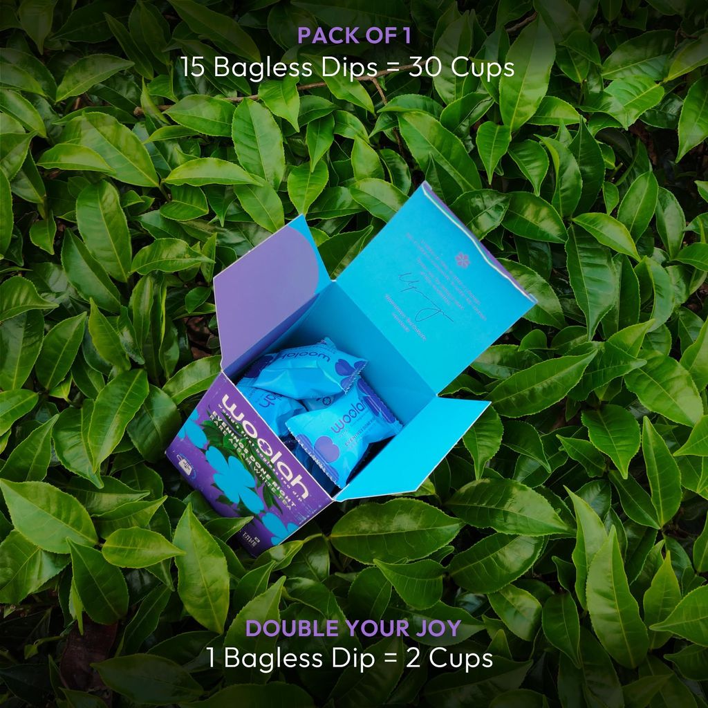 Woolah Rare Assam White Tea, Organic BAGLESS Tea Dip (15 Dips /30 Cups) 100% PLASTIC FREE, Natural Whole Leaf, High EGCG anti-oxidants, BOOST METABOLISM, Improves SKIN HEALTH & Good for Heart. view 2