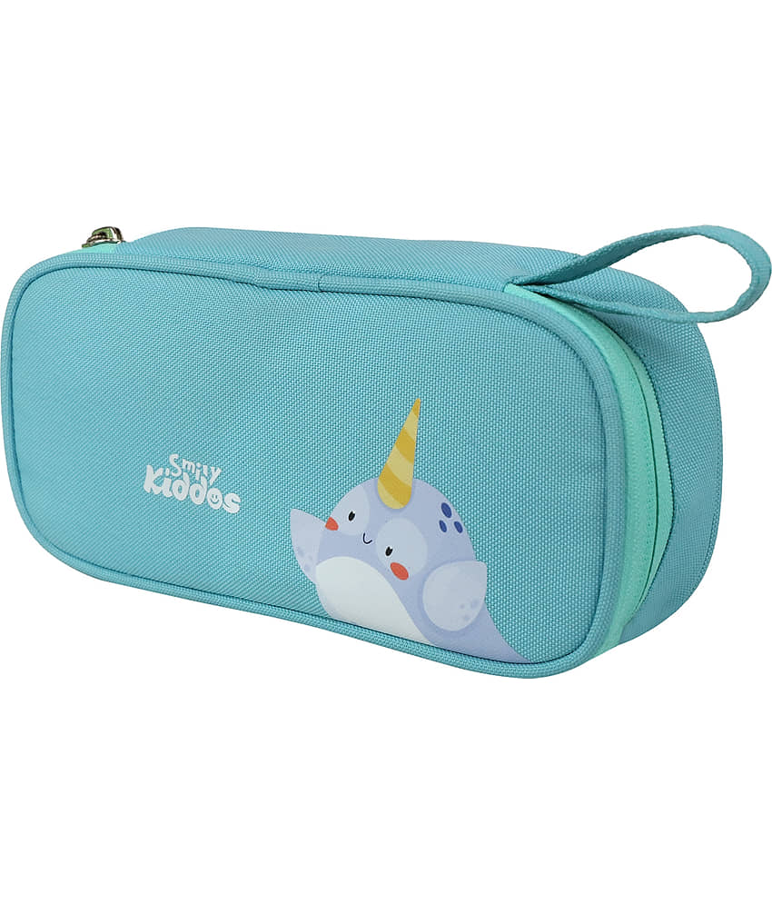 Smily Kiddos Zipper Pencil Pouch Narwhale Light Blue view 2