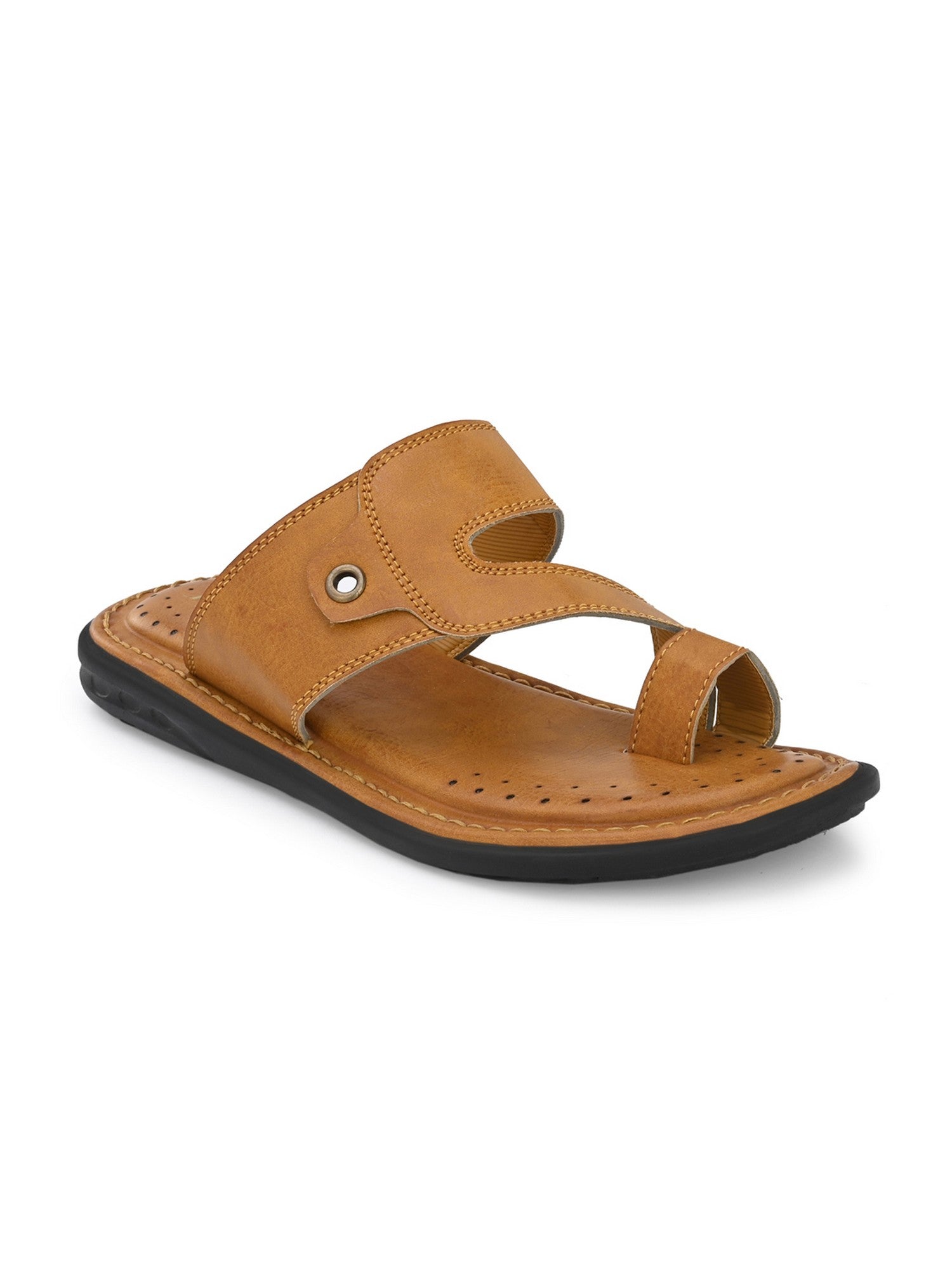 Hirolas® Men's Tan Comfortable Office Slippers (HROMSL12TAN) view 2