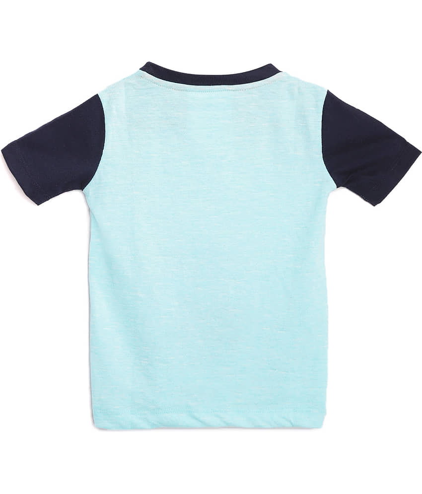 Lazy Shark Pack of 1 Boys Cotton Blend T-Shirt & Shorts Set ( Blue ) view 2