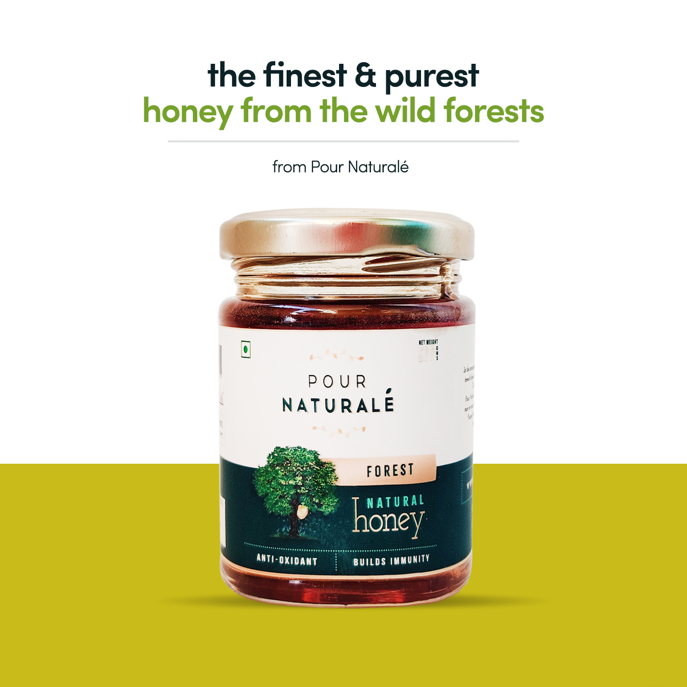 Pour Naturale Honey: Forest Honey| Pure and Natural Honey| Helps build immunity| High antibiotic and anti-inflammatory properties| Glass Jar (500gm) view 2