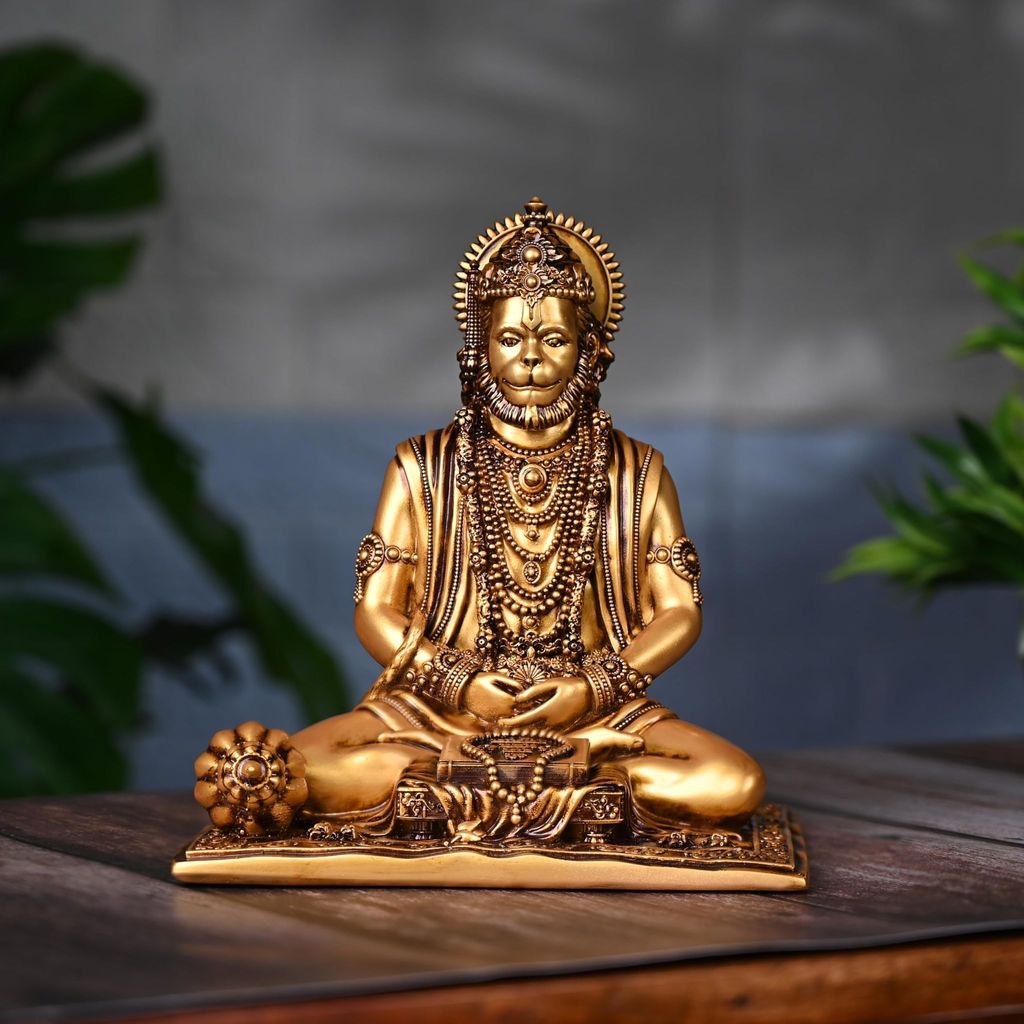Artarium Meditating Hanuman Murti,Hanuman Statue, Hanuman Idol for Home Temple, Home Decor & Pooja Room Pack of 1 view 2