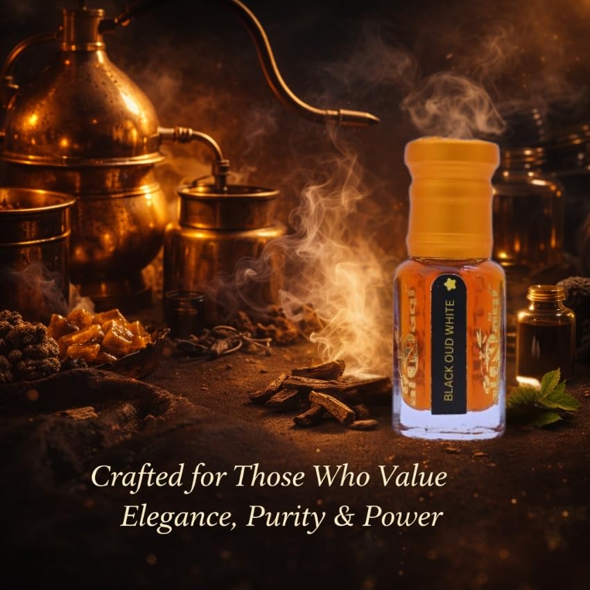 alnaqi fragrances Black-Oud-White 12ml - Premium Black-Oudh-Perfume, No Alcohol Best-Oud-Fragrance, Long Lasting Arabian-White-Oud, Original Men-Itra view 2