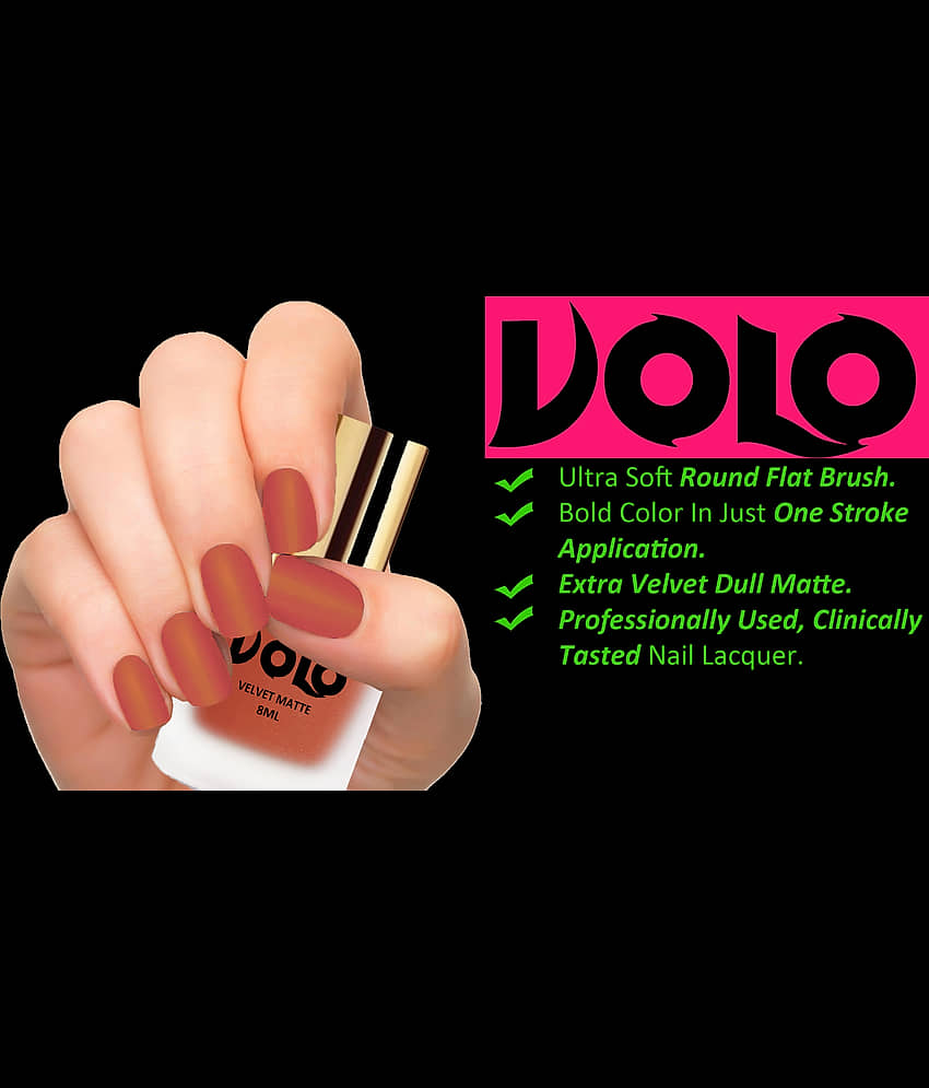VOLO Velvet Dull Matte Bold Colors Nail Polish Pack Of 12 Multi 96 mL view 2